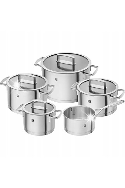 ZWILLING Set de oale Vitality 4 oale + oală adâncă + 4 capace de sticlă