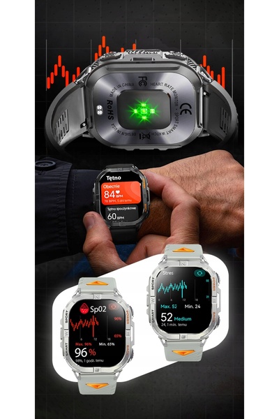JG Smart SMARTWATCH CEAS BĂRBĂTESC GPS IMPERMEABIL LANTERNĂ APELURI TELEFONIC...