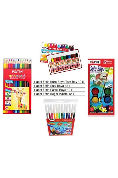 FATİH KALEM Okul Fatih Paint Set Dry Paint, Pastel Paint, Watercolor Paint, F...