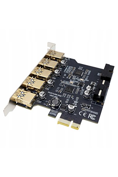 NO BRAND Placă adaptor pentru PC PCI PCIe 1X la 5x USB-A USB 3.0 3.1 de 5Gbps