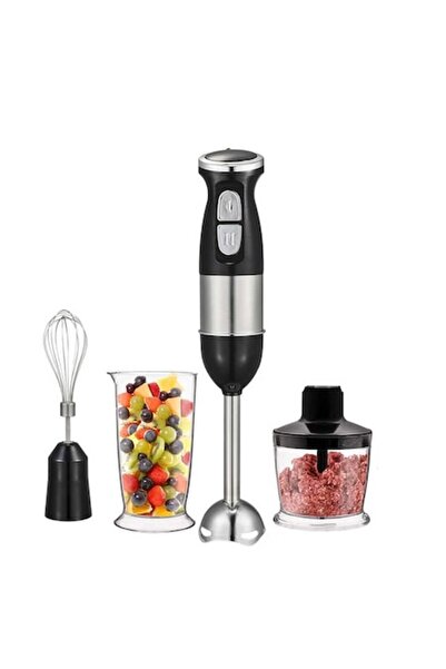 FOXMAG24 Set blender/tocător/bătător 4 în 1, fabricat din metal și plastic, c...