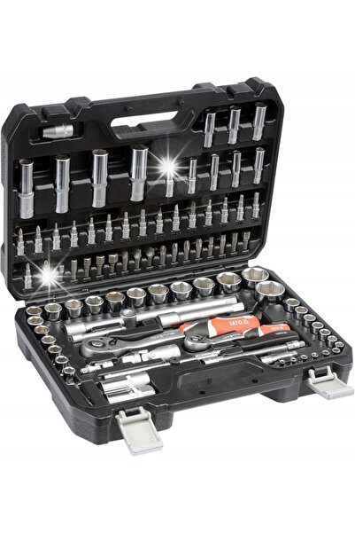 yato Set de scule: chei tubulare, șurubelnițe, clicheturi, biți 1/2, 94 piese