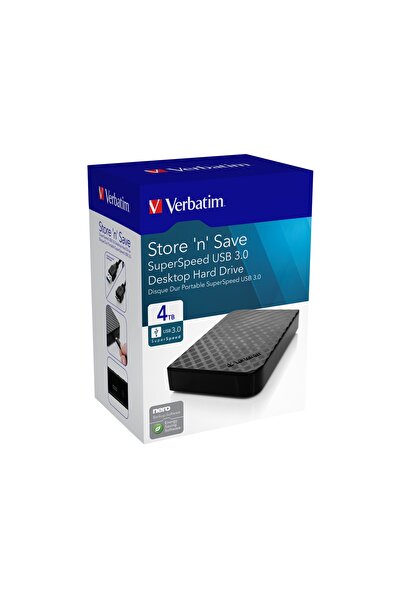 NO BRAND Hard disk extern Verbatim Store'n'Save 4TB Negru HDD USB 3,5 "