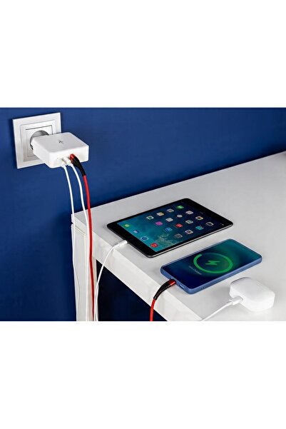 Extreme Încărcător de rețea cu 3 porturi, 2xUSB-C + USB, PD QC, ÎNCĂRCARE RAP...