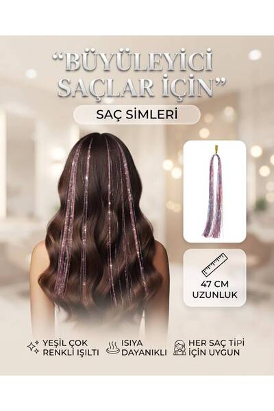 Rhea Company Saç Simi 47 cm Renkli - Isıya Dayanıklı Çok Renkli Saç Aksesuarı