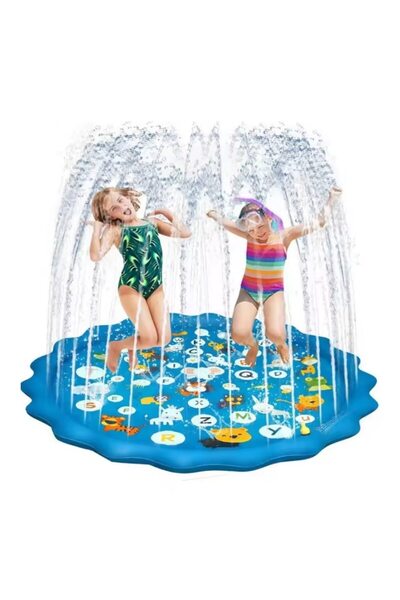 OEM Piscina tip covoras de apa Macvi®, 100 cm, Albastru, PVC rezistent, Conec...