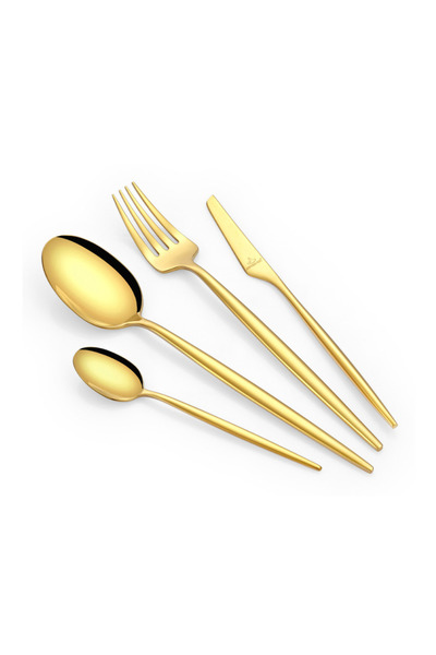 Arshia 95-Piece Gold Cutlery Set – Premium 18/10 Stainless Steel Flatware | E...