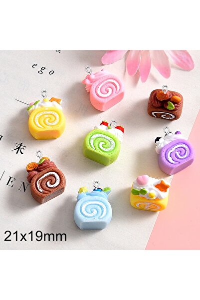 Choice 10pcs mix 10PCS 21x19mm Roll Cake Series Flat Back Charms For Earrings...