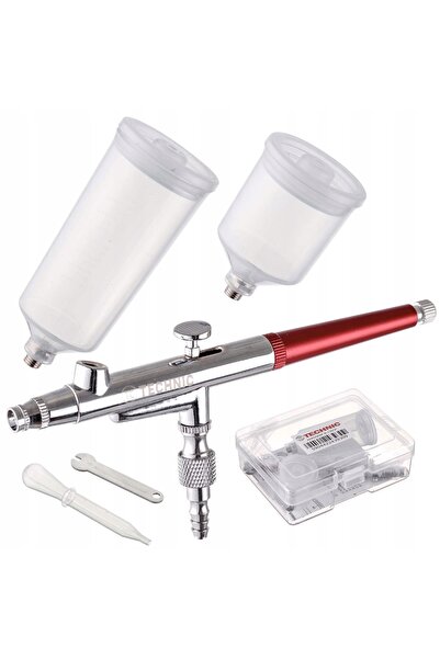 TC Technic Aerograf modelar pentru pictură cu duză de 0,4mm, două rezervoare ...