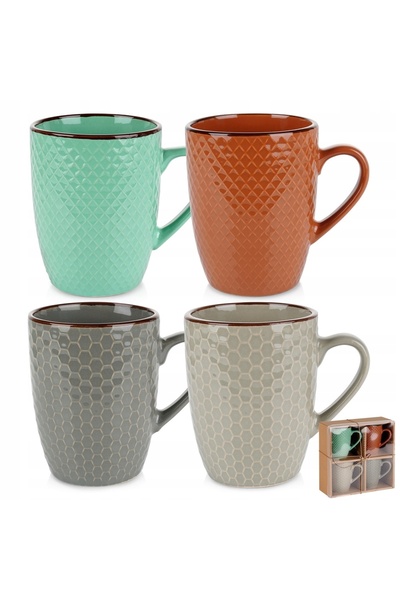 Vilde 4 căni COLORATE pentru cafea, ceai și infuzii de plante – set de căni, ...