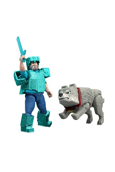 Mattel Interactive MINECRAFT Steve și lupul set de 2 figurine JFR71 /4