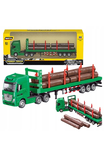 LeanToys Camion forestier profesional 1:50 - Model de camion pentru transport...