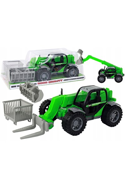 LeanToys Vehicul Agricol Tractor Verde Macara Mașină Agricolă