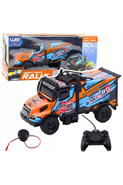 LeanToys Camion RC portocaliu-albastru cu telecomandă și claxon