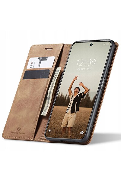 spacecase Husă tip portofel din piele cu clapetă pentru Redmi Note 10 Pro + s...