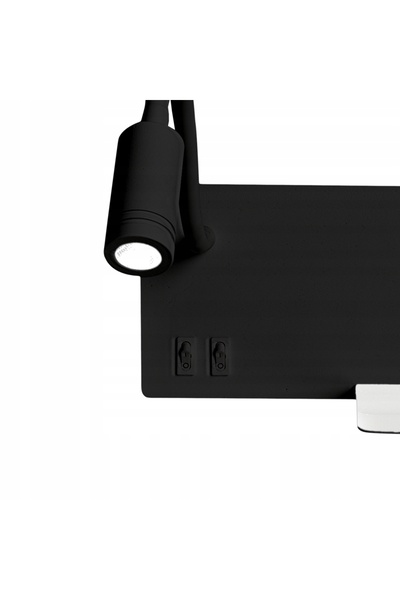 Milagro SHELF Lampă de perete neagră Încărcător USB 5W 800 lm dormitor modern