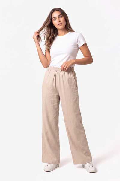 dolcemix Muslin Gabardine Mixed Loose Fit Pants