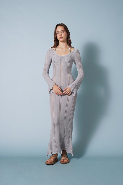 Nisan Openwork Knitwear Long Dress