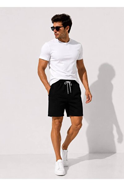 DİAMOND OUTLET Comfort Fit Men's Shorts – Soft Textured Casual Sports Shorts
