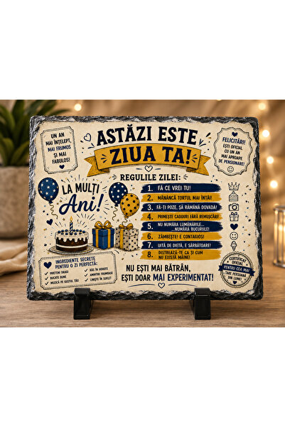 hiperborea Ardezie Personalizată – „Astăzi este ziua ta!” (M) – Cadou Amuzant...