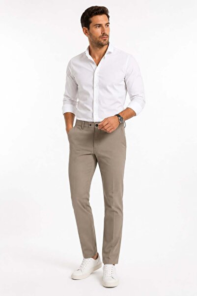 ModaPlaza Men's Dobby Linen Trousers