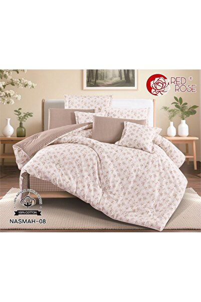 Red Rose 100% Cotton Bedspread - 4 Pieces - Size 170*230 - Cool and Super Sof...