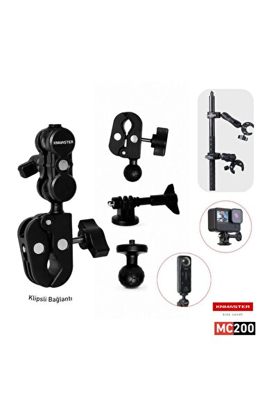 Knmaster MC-200 – 360° Ayarlanabilir Motosiklet Çift Yengeç Kelepçeli (Double...