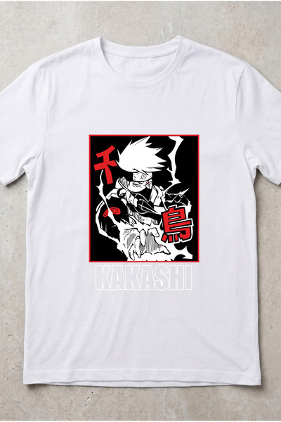 Silkensoul Naruto Kakashi Hatake Anime Printed Standard Cut Unisex Tshirt