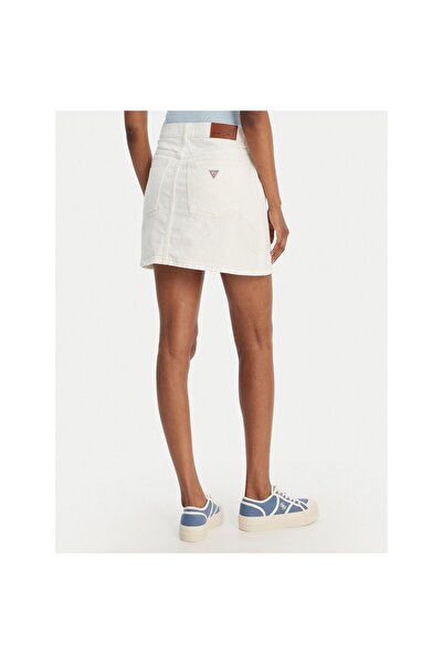 Guess Jeans Fustă din denim pentru femei W6RD0QD6521 Albă
