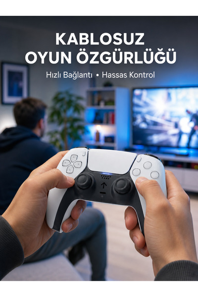 ASTRALTECH PS5 Uyumlu Kablosuz Oyun Kolu Sessiz Tuşlar ve Güçlü Yeni Nesil
