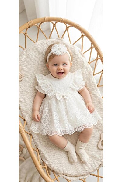 Baby Girl Mevlutluk Dress Bandana Lace Newborn Hospital Outlet Wedding Dress Evening Dress Mevlutlik 4027-K