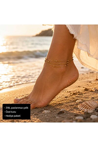 HER ŞEY NOTA www.herseynota.com Elegant Three-Row Gold Color Bead Detailed 31...