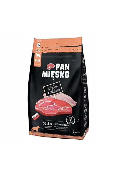 NO BRAND Hrana pentru caini PAN MIĘSKO Vitel si curcan XS 3kg