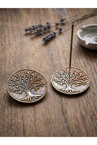 Lento Design Dekoratif Hayat Ağacı Motifli Çubuk Tütsülük - Eskitme Görünümlü...