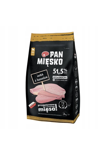 NO BRAND Hrana pentru caini PAN MIĘSKO Peru cu pui de prepeliță S 3 kg