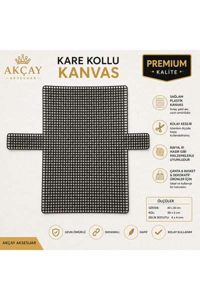Akçay Aksesuar 36X40 Canvas Bag with Square Handles