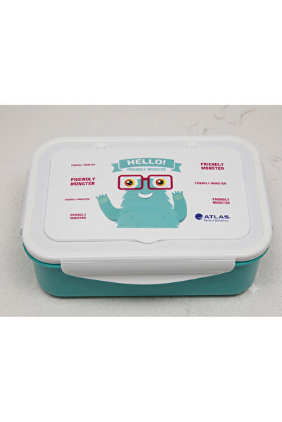 Atlas 'Friendly Monster' Kids Lunch Box Set with Spoon, Fork & Compartments -...