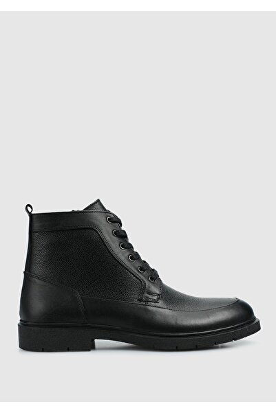 Provoq Black Leather Men's Boots
