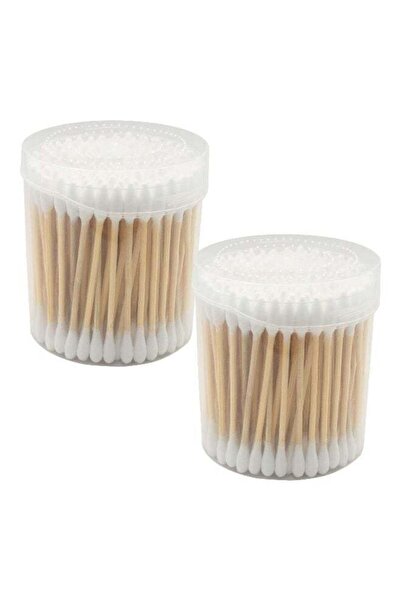 Duravel 300Pcs Wooden Cotton Buds Bamboo Cotton Swabs Double-Ended-White in R...