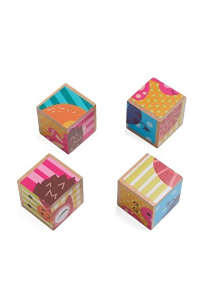MomKi Puzzle Din Lemn Cu Animale, 4 Piese,