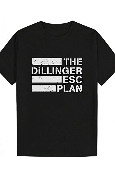 799 تي شيرت رجالي صيفي كاجوال برقبة دائرية بطبعة جرافيك DILLINGER أسود خفيف ا...
