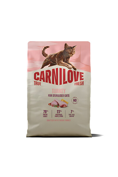 Carnilove طعام جاف للقطط المعقمة بنكهة الديك الرومي من TRUE FRESH، 2 كجم
