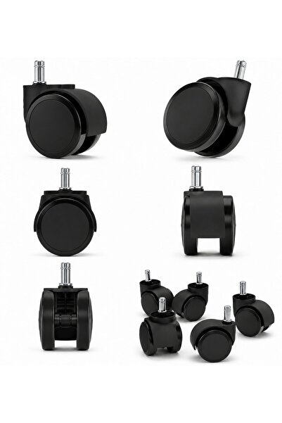 SARINCI 50 mm Office Chair Wheel with Pin 5 Pieces Universal Swivel Chair Caster