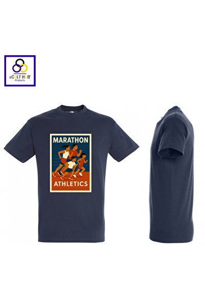 eCult Hub eC T-shirt Marathon 9 - Σκούρο μπλε (Dark Blue)