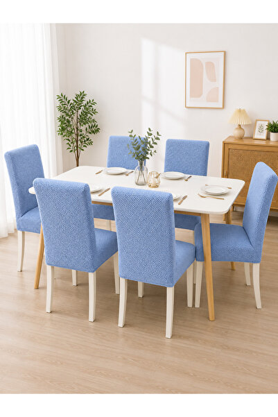 delfin Husă Elastică pentru Scaun, Material Texturat, Set 6 Bucăți