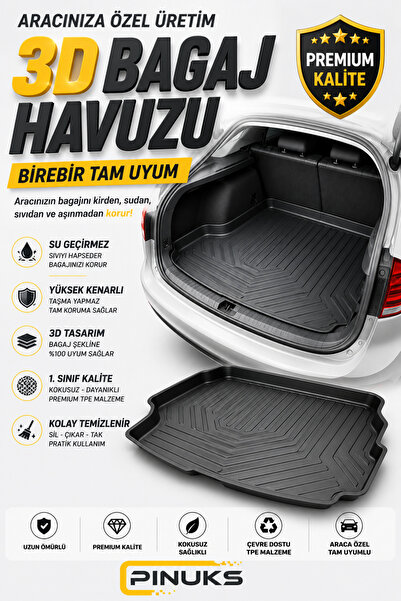 TOYOTA RAV4 2013+2018 MODEL UYUMLU ARACA ÖZEL KESİM BAGAJ HAVUZU TAM KORUMA