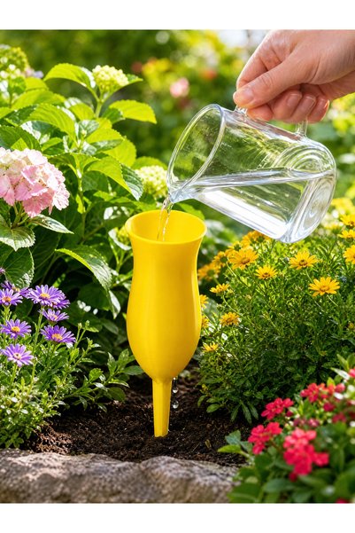 Decorstation Ghiveci pentru udarea plantelor, galben, Distilare