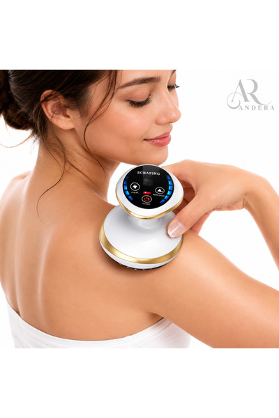 Andera Aparat masaj Gua Sha electric, Ventuza si lumina rosie, Relaxare muscu...