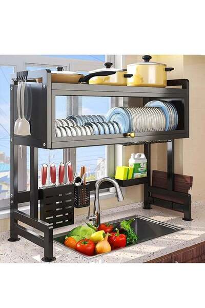 DubaiGallery Dish Rack Organizer Stainless Steel with Doors Over Sink Dish Dr...