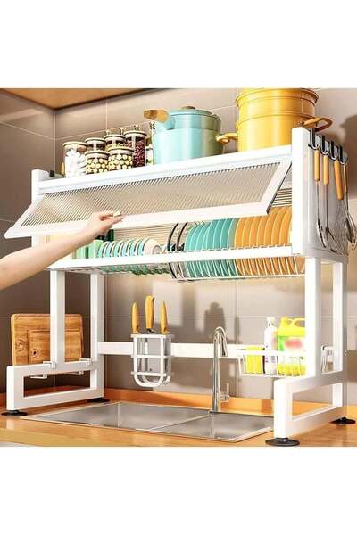 DubaiGallery Dish Rack Organizer Stainless Steel with Doors Over Sink Dish Dr...